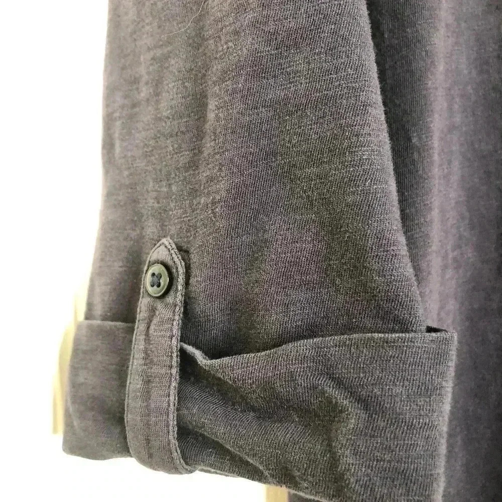 Olsen Europe  Tunic Shirt Dark Blue Rivets V-Neck Size 8 - Picture 8 of 16